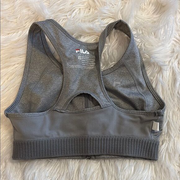 Fila Gray Sports Bra with Front Zipper and Racerback - Picture 7 of 7